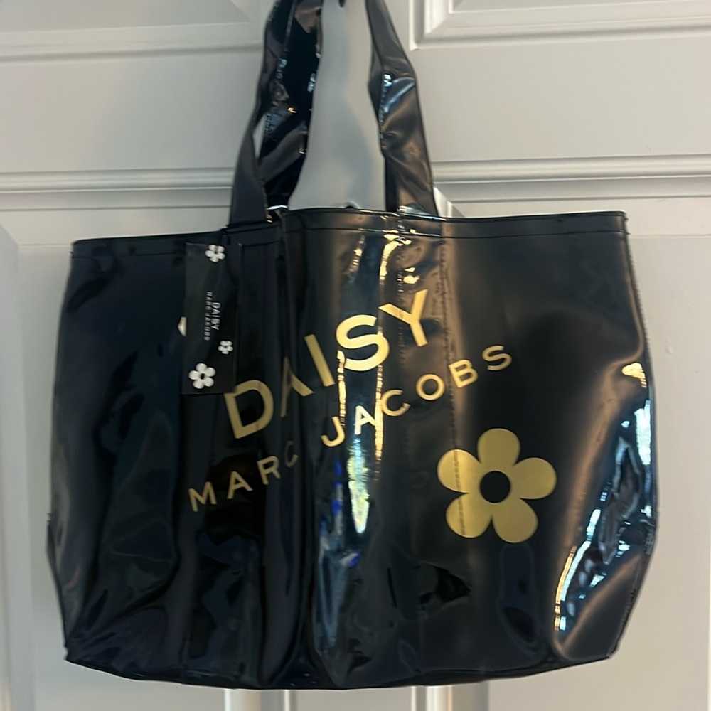 Marc Jacobs  Daisy Designer Black Patent PVC Tote Bag NWT